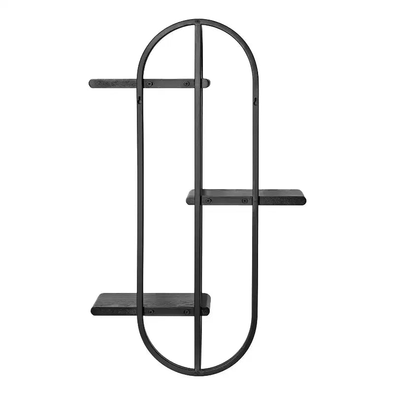 Kate & Laurel All Things Decor 18"x6"x30" Ramos Scaffale d'Accento Legno/Metallo Nero: Contenitore Moderno Galleggiante, Design a 3 Ripiani
