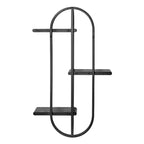 Kate & Laurel All Things Decor 18"x6"x30" Ramos Scaffale d'Accento Legno/Metallo Nero: Contenitore Moderno Galleggiante, Design a 3 Ripiani