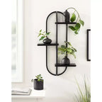 Kate & Laurel All Things Decor 18"x6"x30" Ramos Scaffale d'Accento Legno/Metallo Nero: Contenitore Moderno Galleggiante, Design a 3 Ripiani