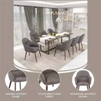 Sedie da pranzo Elias set da 2, seduta imbottita in pelle o velluto con gambe verniciate a polvere, per cucine moderne, sale da pranzo, sedute da caffè
