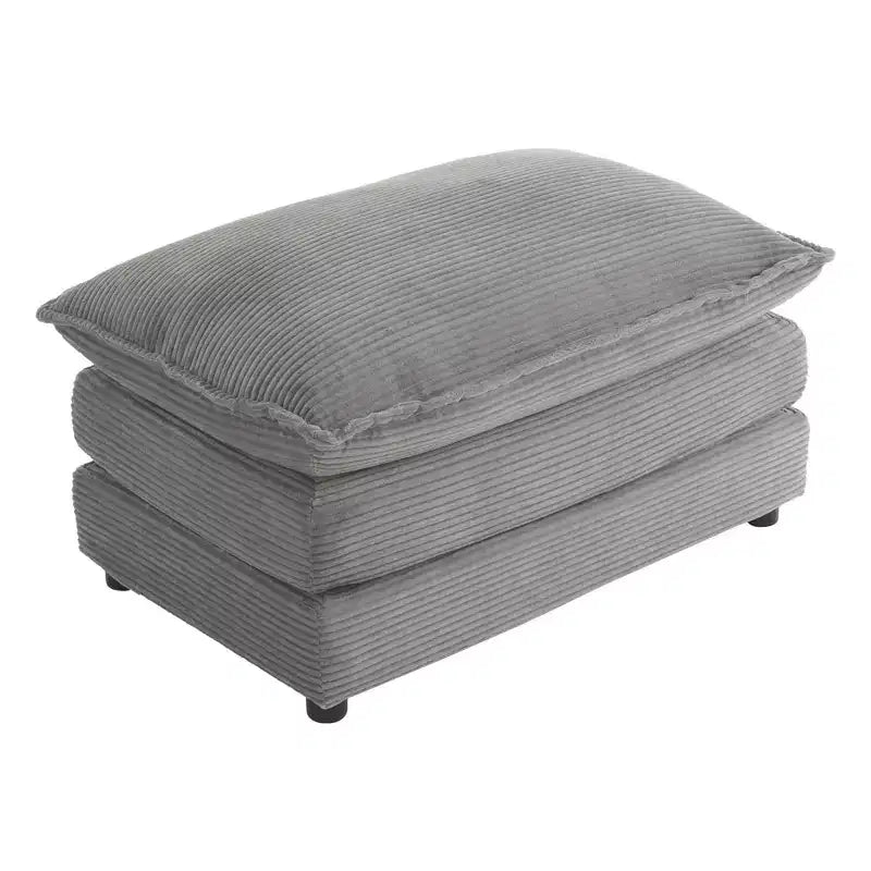 35.4 Pouf ottomano a doppio strato per soggiorno camera da letto grigio scuro