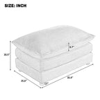 35.4 Pouf ottomano a doppio strato per soggiorno camera da letto grigio scuro