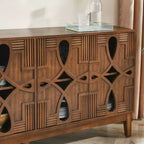 Tavolo consolle, mobile credenza con 4 ante e ripiani regolabili, credenza per ingresso cucina