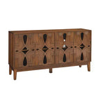 Tavolo consolle, mobile credenza con 4 ante e ripiani regolabili, credenza per ingresso cucina