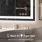Specchio da Bagno Moderno in Vetro Anti-Appannamento con Doppia Fonte di Luce e Tre Modalità Dimmerabili, Specchio da Parete per il Bagno