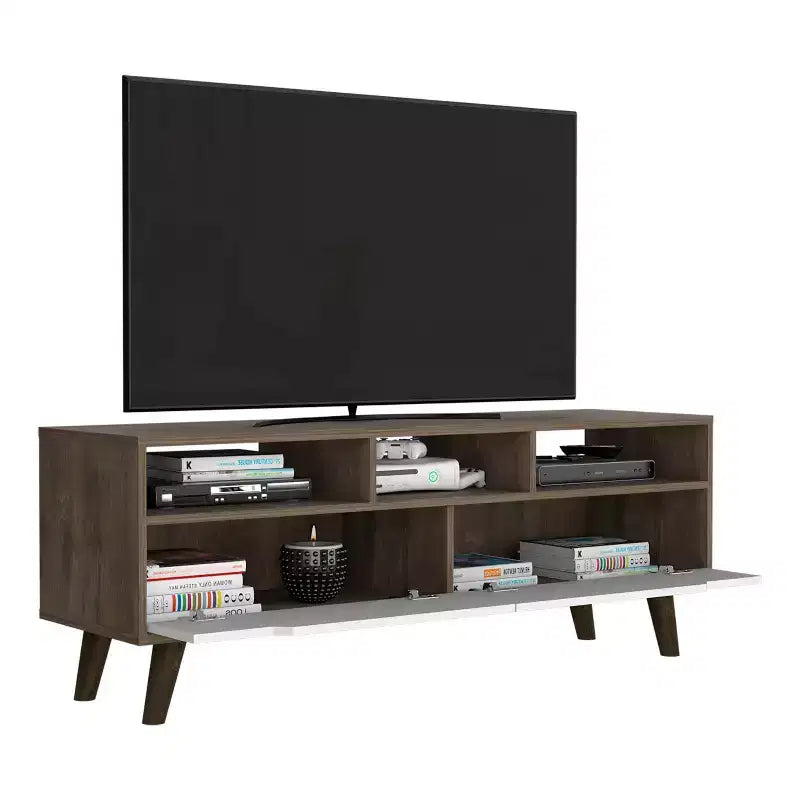 Mobile TV Tacoma per TV fino a 55" Noce scuro/Bianco