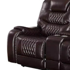 Divanetto a 2 posti Braylon Active Sitting da 78" in PU marrone con console e portabicchieri