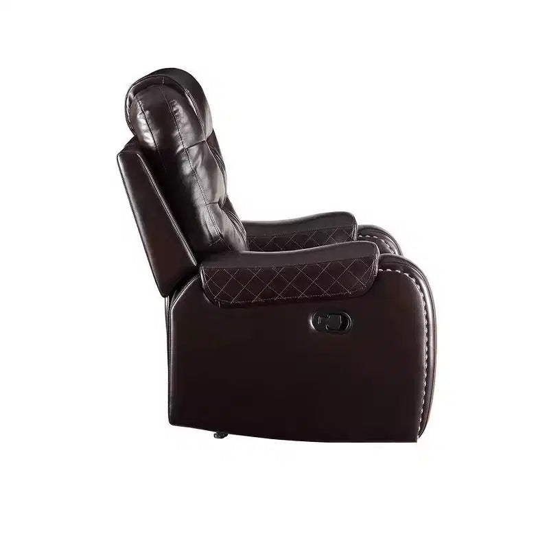 Divanetto a 2 posti Braylon Active Sitting da 78" in PU marrone con console e portabicchieri