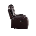 Divanetto a 2 posti Braylon Active Sitting da 78" in PU marrone con console e portabicchieri