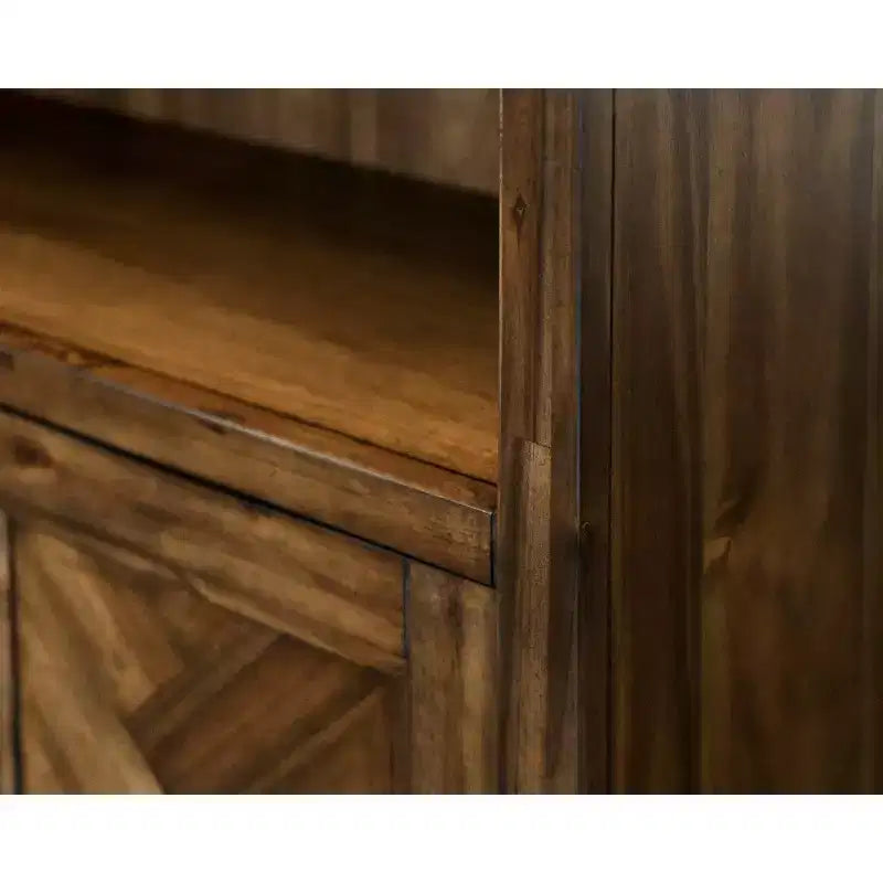 Libreria tradizionale Porter da 188 cm in legno con ante marrone