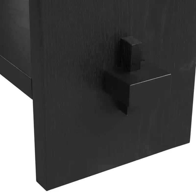 Tavolo Consolle da Divano in Rovere Nero Recuperato: Ingresso Stretto da 101 cm, Superficie Rustica Impiallacciata