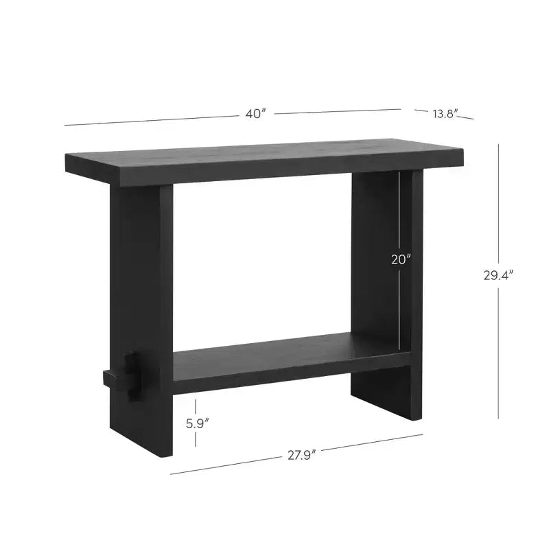Tavolo Consolle da Divano in Rovere Nero Recuperato: Ingresso Stretto da 101 cm, Superficie Rustica Impiallacciata