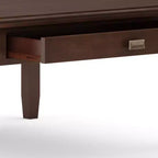 Stratford Square Tavolino da caffè Marrone Russet Composito di legno Transizionale, Cassetti portaoggetti, 36" Quadrato