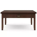 Stratford Square Tavolino da caffè Marrone Russet Composito di legno Transizionale, Cassetti portaoggetti, 36" Quadrato