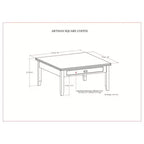 Stratford Square Tavolino da caffè Marrone Russet Composito di legno Transizionale, Cassetti portaoggetti, 36" Quadrato