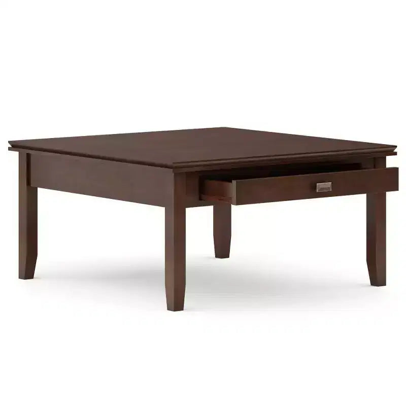 Stratford Square Tavolino da caffè Marrone Russet Composito di legno Transizionale, Cassetti portaoggetti, 36" Quadrato