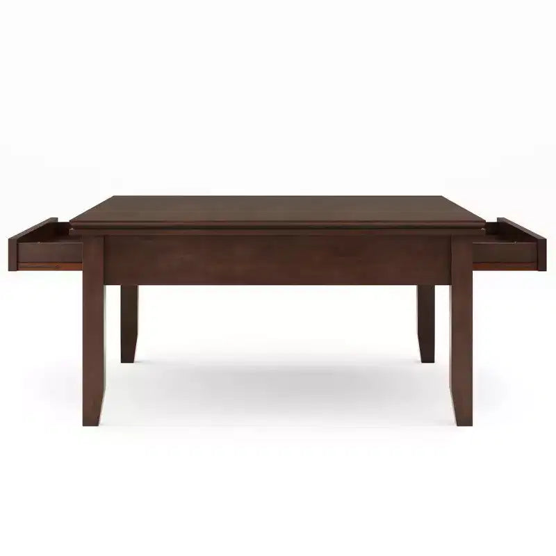 Stratford Square Tavolino da caffè Marrone Russet Composito di legno Transizionale, Cassetti portaoggetti, 36" Quadrato