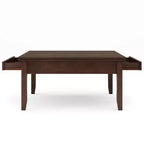 Stratford Square Tavolino da caffè Marrone Russet Composito di legno Transizionale, Cassetti portaoggetti, 36" Quadrato