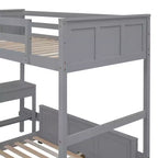 Letto a Castello in Legno Completo su Completo/Singolo su Completo con Scrivania e Scala