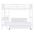 Letto a Castello in Legno Completo su Completo/Singolo su Completo con Scrivania e Scala