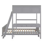 Letto a Castello in Legno Completo su Completo/Singolo su Completo con Scrivania e Scala