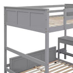 Letto a Castello in Legno Completo su Completo/Singolo su Completo con Scrivania e Scala