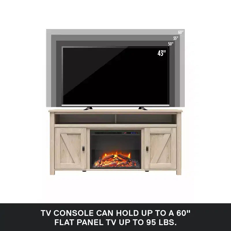 Mobile TV Farmington per caminetto elettrico per TV fino a 60 pollici