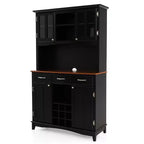 And Hutch Mobile da Cucina/Dispensa con Portabottiglie e Cassetti Nero